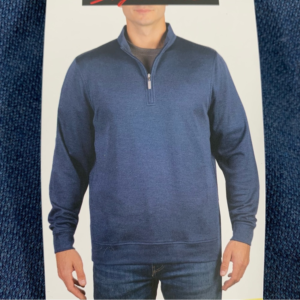 Kirkland Signature Men's 1/4 zip Pullover size S/P blue NWT